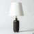 Elegant table lamp by Carl-Harry Stålhane, with a stoneware base in a smooth, strict form. Glazed dark brown with...