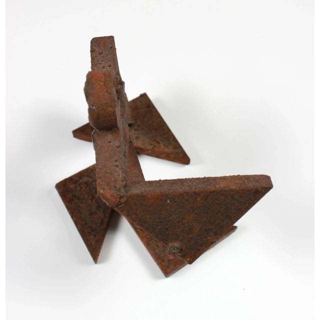 Late 20th Century Vintage Geometric Figurative Multi-Media Metal Sculpture For Sale - Image 5 of 6