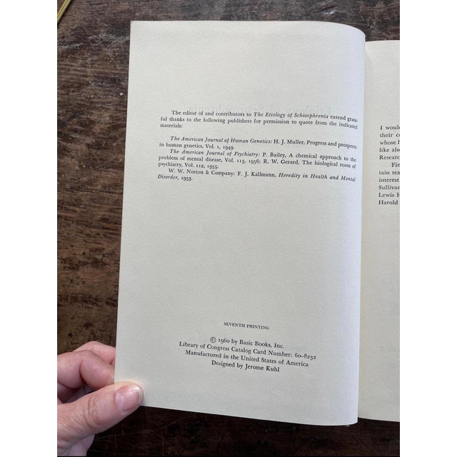 1960 the Etiology of Schizophrenia Vintage Book For Sale In Chicago - Image 6 of 9