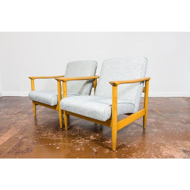 Mid-Century Modern Vintage GFM 142 Chairs by Edmund Homa for GFM, Poland, 1960s, Set of 2 For Sale - Image 3 of 16