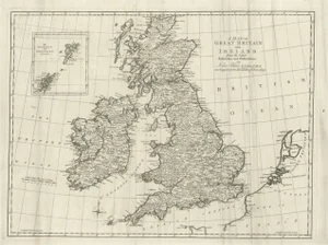 Large Antique Map of the British Isles