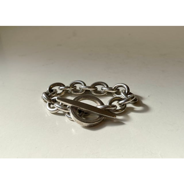 Mid-Century Modern Vintage Danish Sterling Silver Bracelet in the style of Georg Jensen, 1970s For Sale - Image 3 of 12