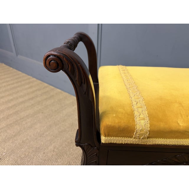 Wood Antique Mahogany Piano Stool, 1895 For Sale - Image 7 of 16
