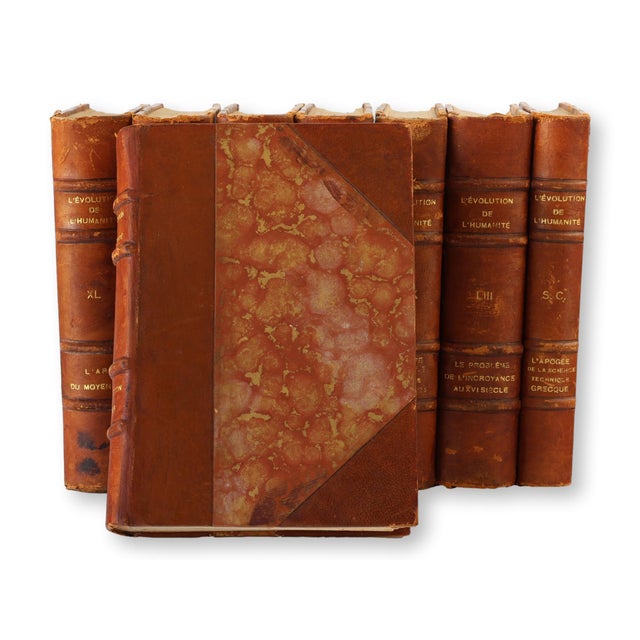 1920 French Evolution of Humanity Books For Sale - Image 4 of 9