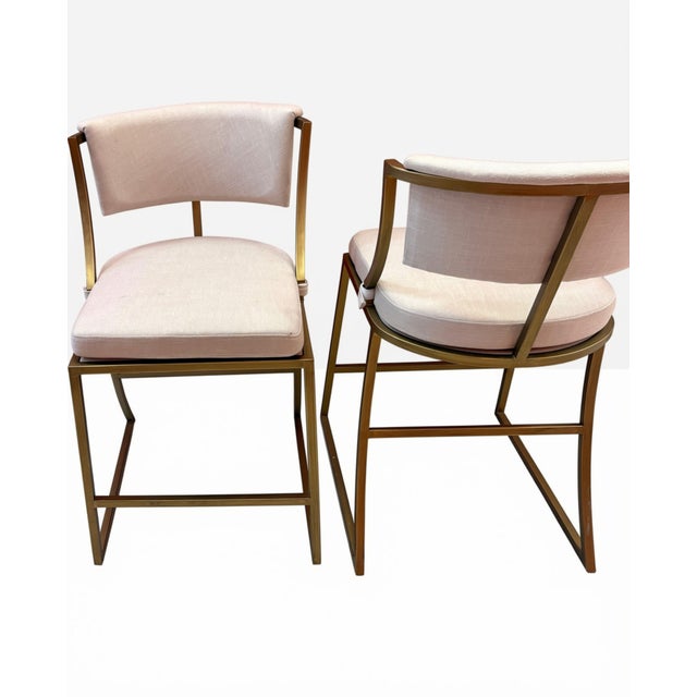 Ballard Designs Allister Upholstered Metal Bar Stools - A Pair For Sale In Raleigh - Image 6 of 7