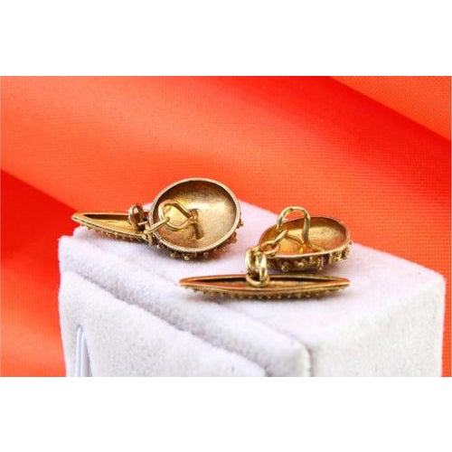 Gold Cufflinks with Roses and Enamel Decoration, Set of 2 For Sale - Image 4 of 7