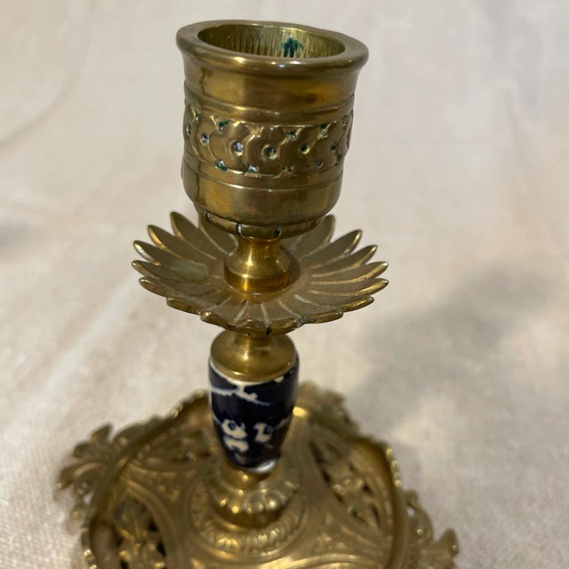 English Antique English Candlesticks - a Pair For Sale - Image 3 of 5