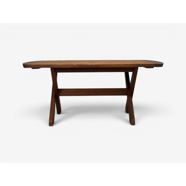 Danish Modern, Brutalist Dining Table, Stained Pine, Denmark, 1960s For Sale - Image 10 of 18