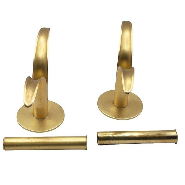 Mid-Century Modern 20th C. MCM "Lily" Candlestick Holders W/ Brass Inserts by Ivar Ålenius Björk for Ystad For Sale - Image 3 of 6