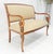 Wood New Solid Linen Upholstery Antique Louis Phillipe Style Carved Maple Loveseat For Sale - Image 7 of 9