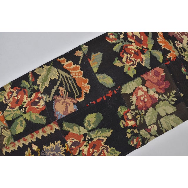 Textile Anatolian Flower Design Vintage Runner For Sale - Image 7 of 7