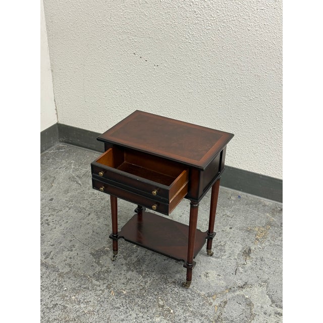 Circa 1999 Bombay Co. Side Table + Casters For Sale - Image 9 of 12