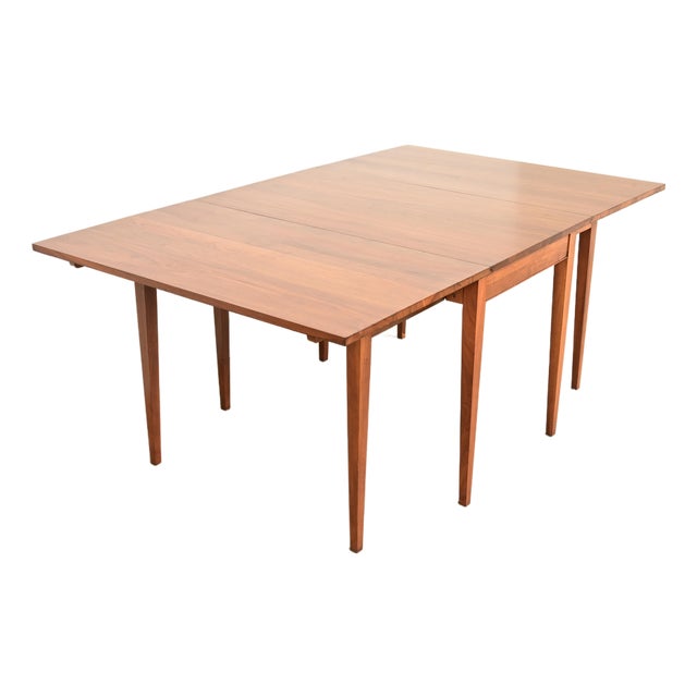 Henkel Harris Federal Solid Walnut Drop Leaf Dining Table, Circa 1960s For Sale