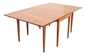 Henkel Harris Federal Solid Walnut Drop Leaf Dining Table, Circa 1960s