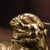 Metal Pair of Gilt Bronze Guardian Lions – 4.3" Foo Dogs With Beaded Spine Detail For Sale - Image 7 of 9