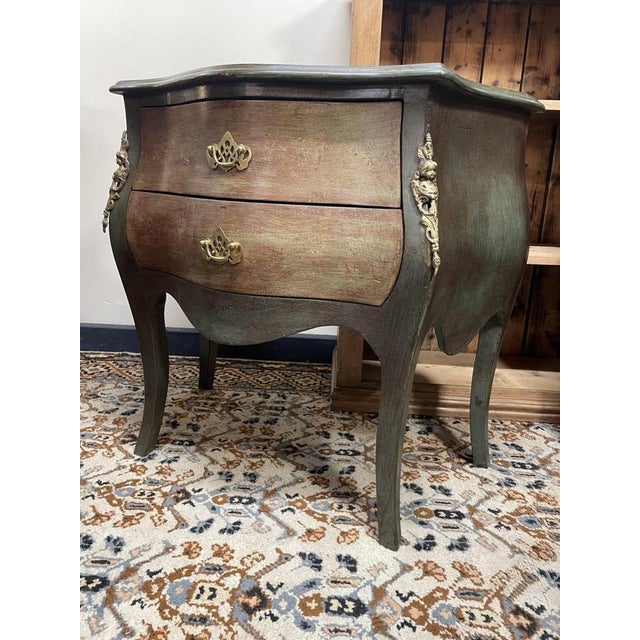 Metal Painted Bombe Chest of Drawers For Sale - Image 7 of 8