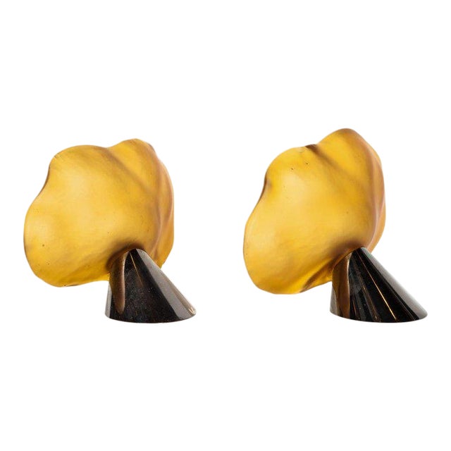 Pair of Italian Art Nouveau Murano Glass Water Lily Sconces by Itre For Sale