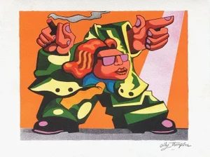 1995 Ally Thompson The Hustler Lithograph
