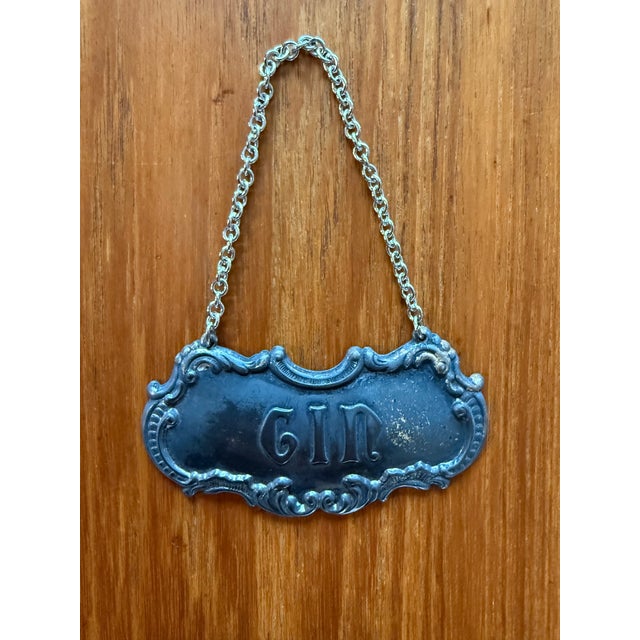 Mid 20th Century Pair of Gorham Silver Plate Decanter Tags For Sale - Image 5 of 9