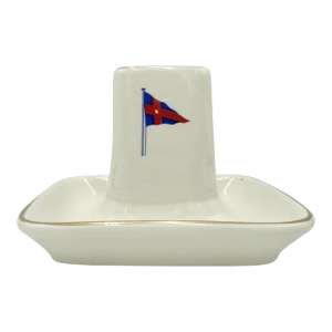 Vintage New York Yacht Club Ashtray Match Holder Ceramic Nautical