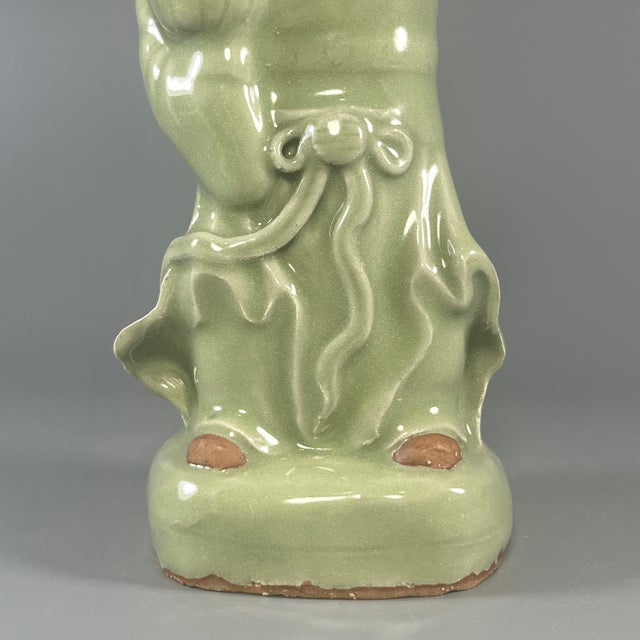 Chinese Celadon Porcelain Figurine | Vintage | One of a Kind For Sale - Image 6 of 7