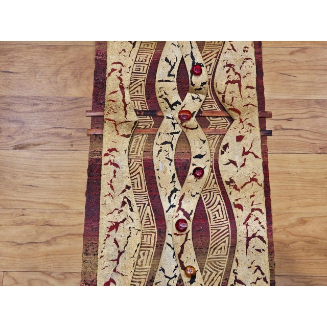 Textile Contemporary Mixed Media Wall Art Pair, 3d Fiber Glass Wood, Usa For Sale - Image 7 of 12