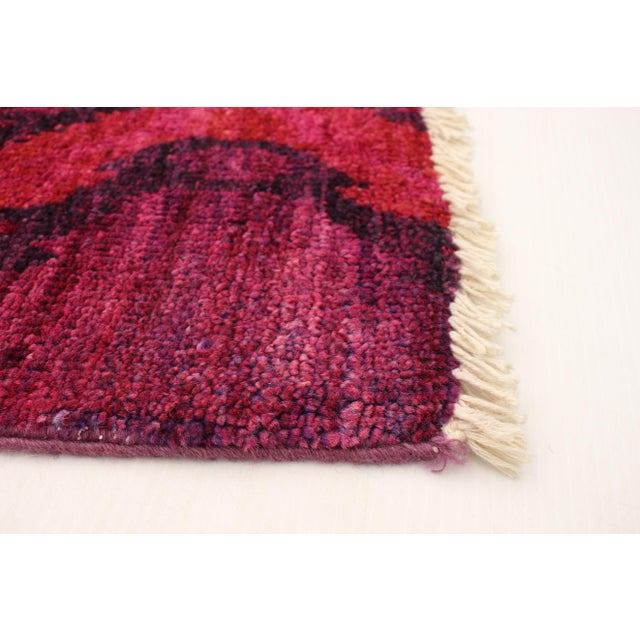 Hot Pink Wool Square HandKnotted Rug Chairish