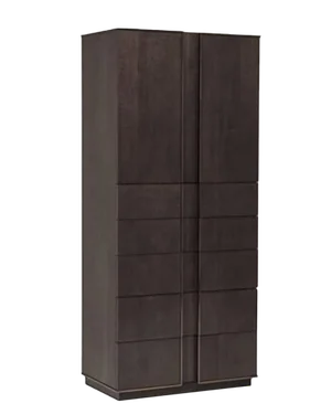 Modern Henredon Graphite Finished Wood Tall Chest of Drawers