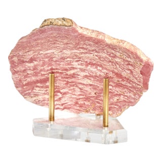 Rhodochrosite Mineral Specimen on Lucite Base For Sale