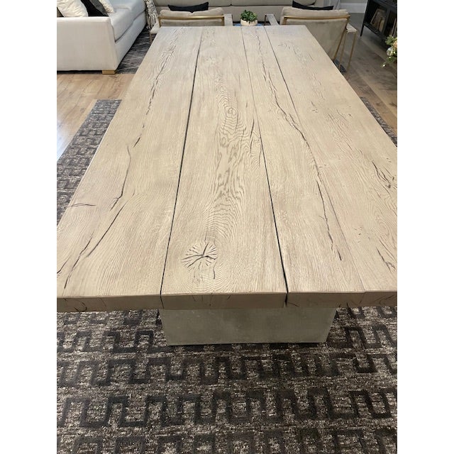 Restoration Hardware Concrete Pier Dining Table For Sale - Image 10 of 11