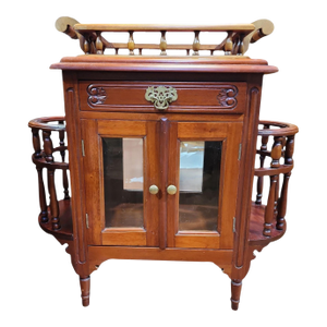 1970s Vintage Cachet England Mahogany Drinks Cabinet With Removable Tray