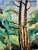 Rustic Henry Emil Salloch Original Watercolor on Paper Forest Landscape, 1971. For Sale - Image 3 of 7