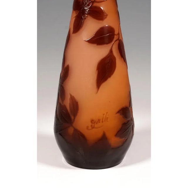 Art Nouveau Shape Shape Vase with Clematis Decor from Emile Gallé, France 1903/04, 1890s For Sale - Image 6 of 8