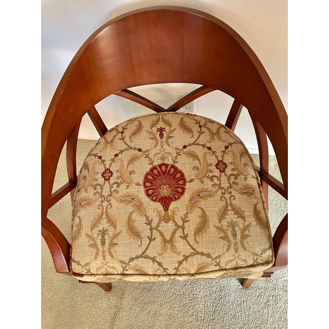 Pearson Wood Open Back Armchair For Sale In New York - Image 6 of 9