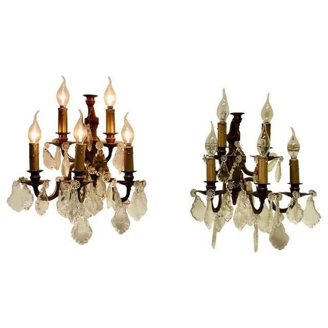 French Wall Lights in Brass, 1950, Set of 2 For Sale - Image 9 of 9