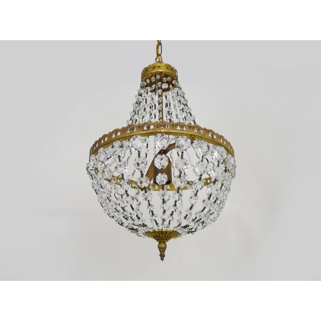 Vintage Italian Hot Air Balloon Chandelier with Glass Pendants, 1980s For Sale - Image 4 of 11