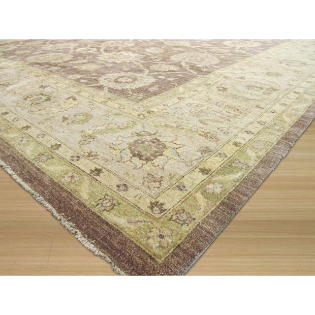 Traditional Unique Peshawar Beige Hand-Knotted Wool Rug Carpet With Allover Design Pattern For Sale - Image 3 of 3
