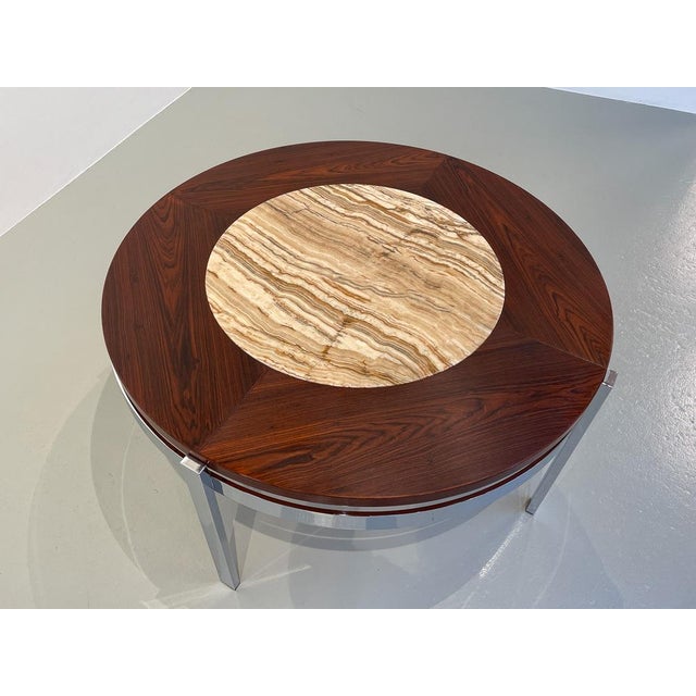 Danish Modern Round Rosewood and Marble Coffee Table from Bendixen Design, 1970s For Sale - Image 10 of 18