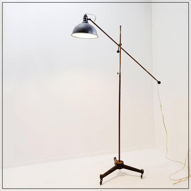 Industrial Articulating Floor Lamp, 1930s For Sale - Image 16 of 16