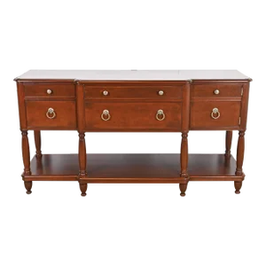 Baker Furniture Italian Provincial Mahogany and Burl Wood Sideboard, Newly Refinished