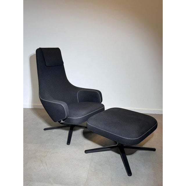 Textile Set of Repos Lounge Chair and Ottoman by Antonio Citterio for Vitra For Sale - Image 7 of 8