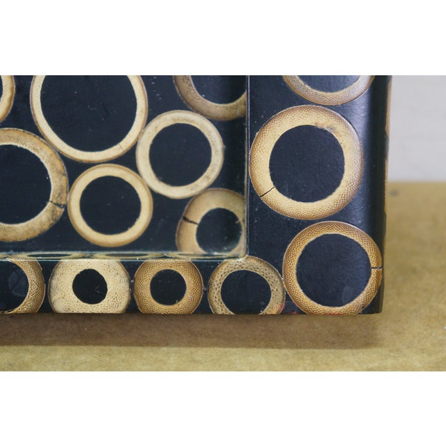 R&y Augousti Sliced Bamboo Lacquered Mosaic Bar Serving Tray Platter 18" For Sale - Image 12 of 15
