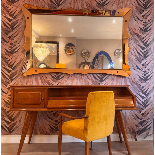 Polished Walnut Console Table from Melchiorre Bega, 1950s For Sale - Image 3 of 10