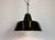 Industrial Black Enamel Factory Lamp with Iron Top, 1950s For Sale - Image 9 of 18