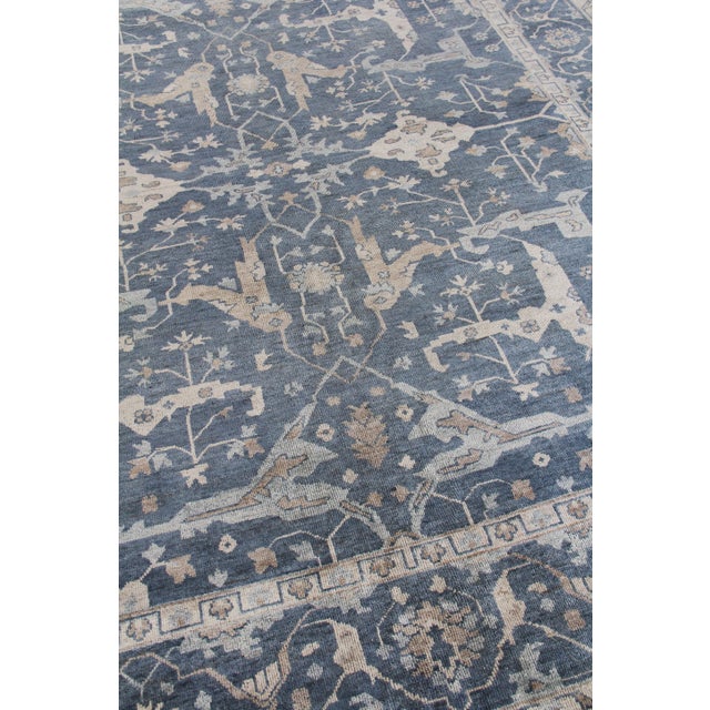Not Yet Made - Made To Order Oushak Hand-Knotted Wool Blue Rug - 14'x18' For Sale - Image 5 of 8