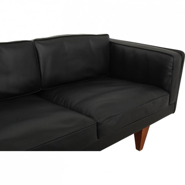 Animal Skin Three-Seater V.11 Sofa in Black Leather by Illum Wikkelsø, 1970s For Sale - Image 7 of 18