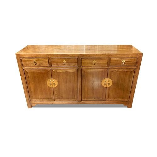 Asian East Village Sideboard is made out of Asian elm wood. It has 4 drawers and 4 doors with 1 removable shelf on each...