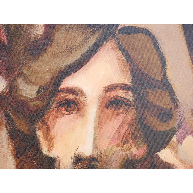 David Adickes "Cubist Head with Leaves" Modern Abstract Brown Toned Figurative Portrait Print, 2006 For Sale - Image 4 of 8