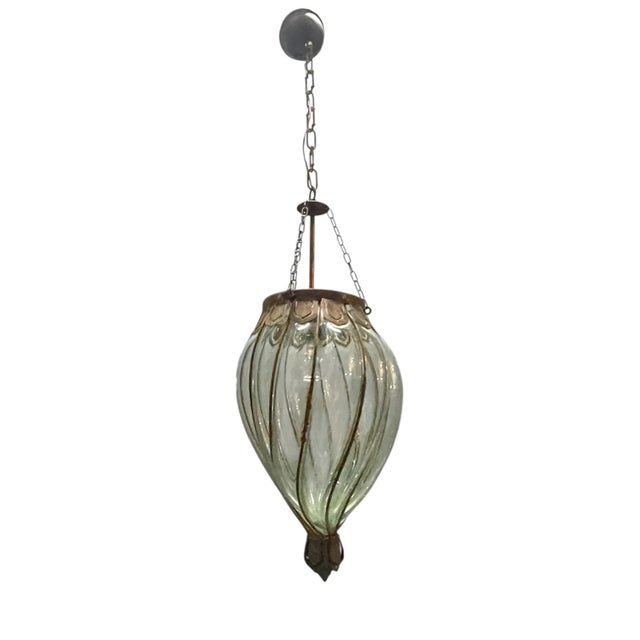 Wrought Iron and Murano Glass Light Pendant, 1950s For Sale - Image 18 of 18