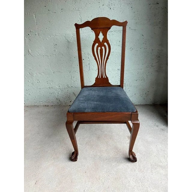 Wood Early 20th Century Antique Chippendale Style Mahogany Side Chair. For Sale - Image 7 of 7